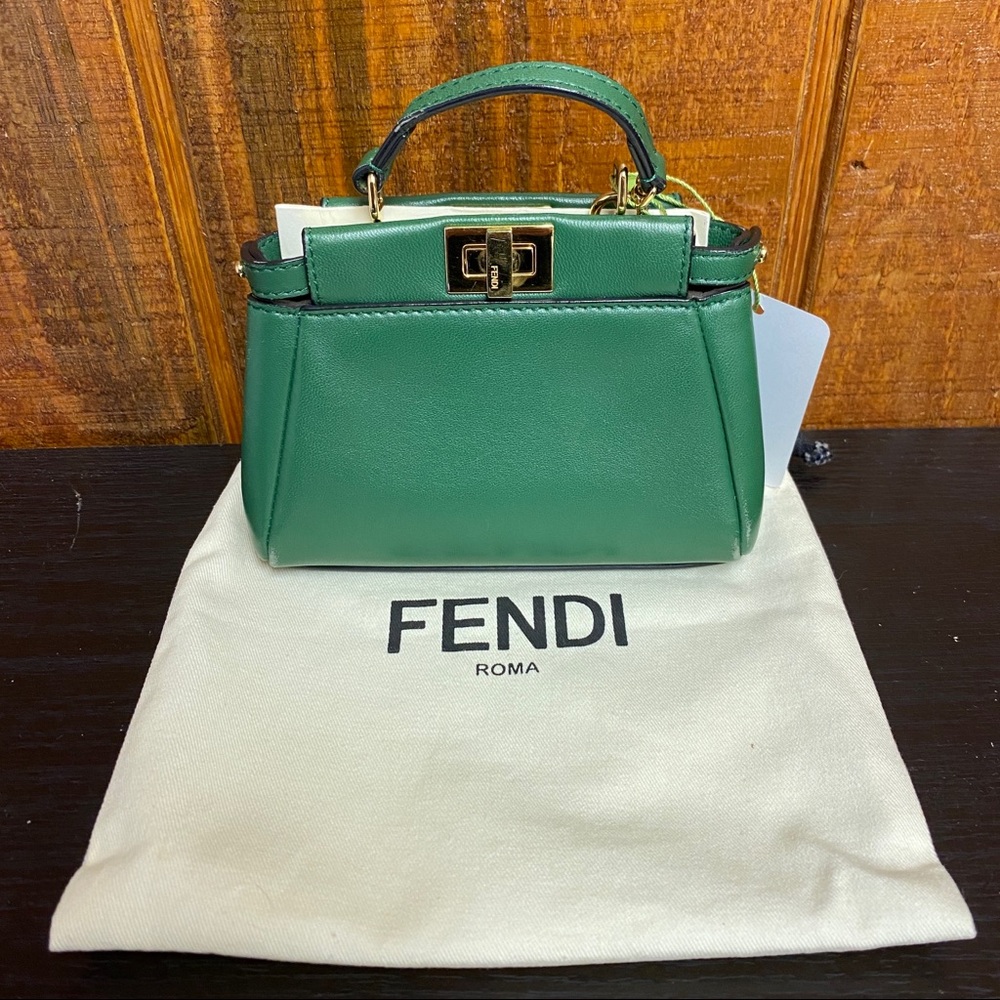 Fendi | Micro Peekaboo Bag - Kelly Green - Picture 2 of 16
